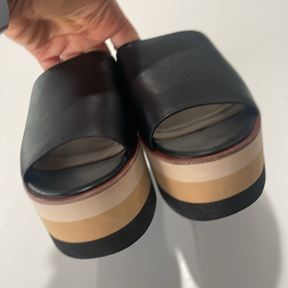 Veronica Beard Eunise Leather Wedge Platform Sandals Black Size 7 - Picture 13 of 15